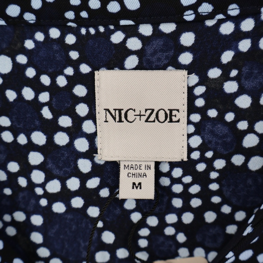 NIC+ZOE Pearl Garden Cinch Top Women M Blue Hi Low Boho Flowy Casual Coastal NWT - Picture 3 of 16